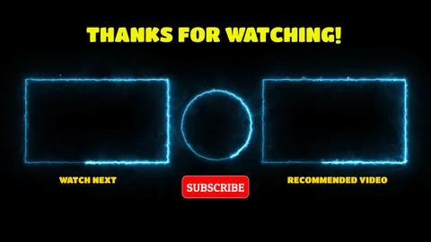 Neon frame effect end screen glowing looping on black background Stock Illustration