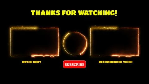 Neon frame effect end screen glowing looping on black background Stock-Illustration