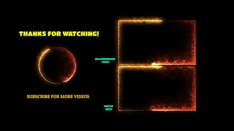 Neon frame effect end screen glowing looping on black background Stock Illustration