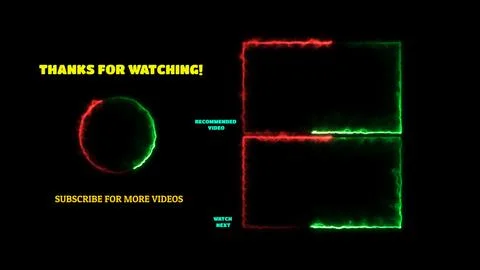 Neon frame effect end screen glowing looping on black background イラスト素材