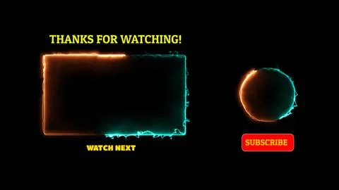Neon frame effect end screen glowing looping on black background イラスト素材