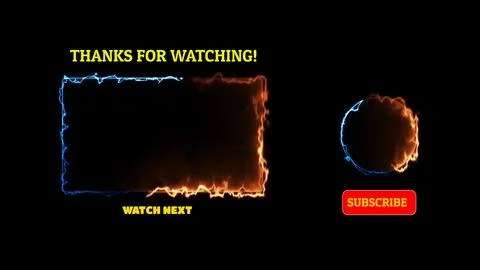 Neon frame effect end screen glowing looping on black background Stock Illustration