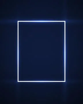 Neon frame with glowing effect on dark background, geometric element. Vector  イラスト素材