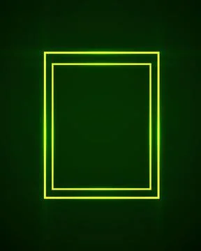 Neon frame with glowing effect on dark background, geometric element. Vecto.. Illustrazione stock