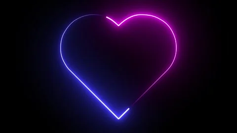 Neon Frame Gradient Heart Animation Stock Footage 311000686