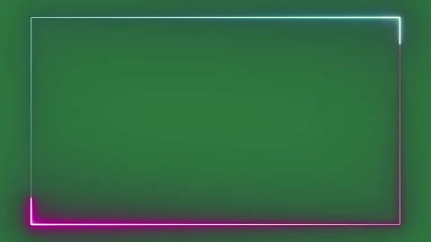 A neon frame on green background and with square green screen animated Video stock 335068225