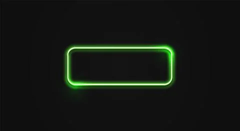 Neon frame green rectangle set. Glowing colorful rectangular border. Geometric Stock Illustration