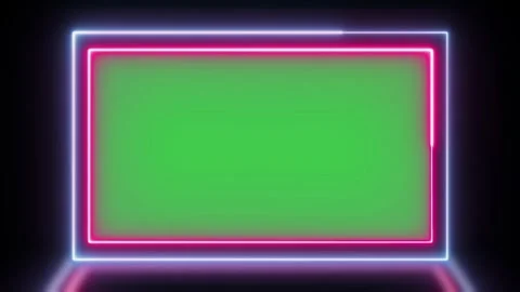 Neon Frame Green Screen Border Overlay Stock-Footage 344730766