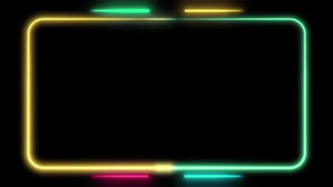 Neon Frame Green Screen Video Overlay Stock Footage 344757885
