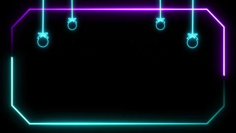 Neon Frame Hanging Balls 스톡 동영상 260094426