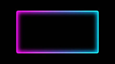 Neon frame illuminated background light rectangle Foto stock