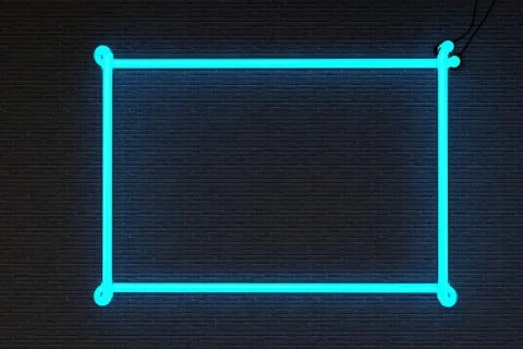 Neon frame isolated on black background Stock Illustration