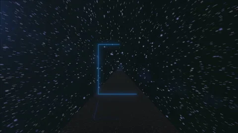 Neon frame. It glows. A road on another planet. Perspective. The runway. Stars,  Stock Footage 150578361