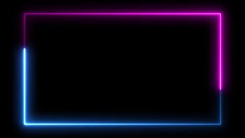 Neon frame light animation for youtube hd Stock Footage 296634501
