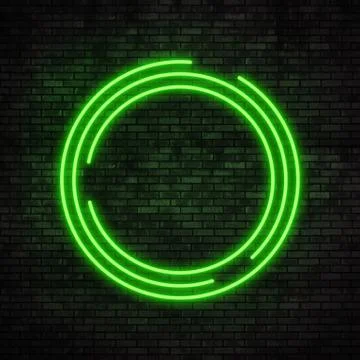 Neon Frame Light on Brick Wall Illustrazione stock