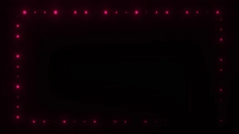 Neon Frame Made Of Red Flashing Lights. Futuristic Light Effect. 4K Stock Footage 192398486