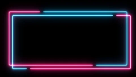 Neon frame moving light glowing Stock Footage 129386222