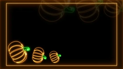Neon Frame Pumpkin Stock Footage 251304327