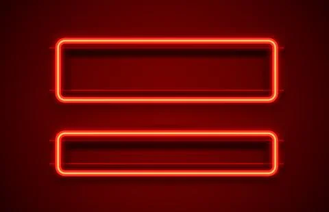 Neon frame, red lamp, black background, line electric. Vector Stock Illustration