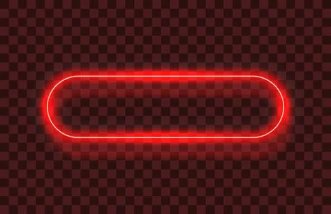 Neon frame, red lamp, transparent background, line electric. Vector Stock Illustration