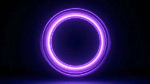 Neon Frame Rotation with Dark Techno Glow - AI Generated Stock Footage 314976000