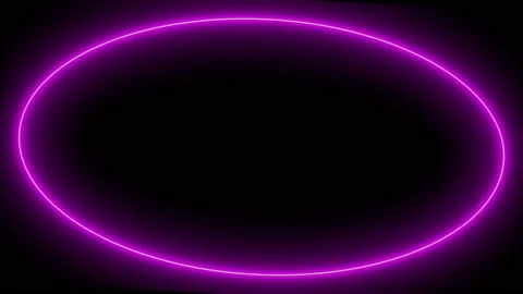 Neon frame in the shape of an ellipse for text and signs animation changing Stock Footage 223376167