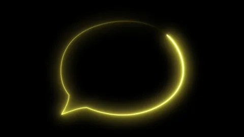 Neon frame speech bubble yellow fast Stock Footage 241934218