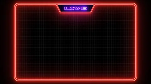 Neon Frame Text Box Gaming Live Stream Overlay Animation Stock Footage 314298305