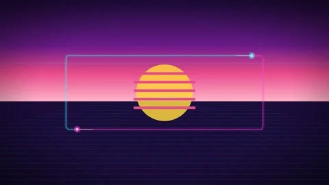 Neon Frame Two Moving Lights Vaporwave Background Stock Footage 344246516