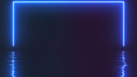 Neon Frame With Water Reflection Stock Footage 170153299