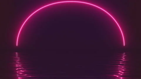 Neon Frame With Water Reflection Stock Footage 202136494
