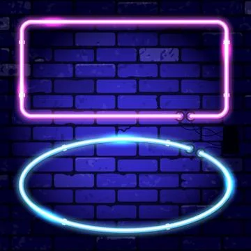 Neon Frames Signboards Stock Illustration