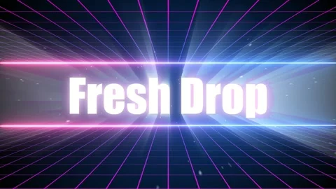 Neon fresh drop text animation with glowing lines Stock Footage 337602536
