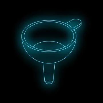 Neon funnel glowing on dark background Stock Illustration