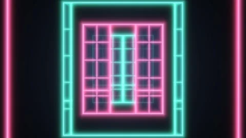 Neon Fusuma Gate Stock Footage 342308225