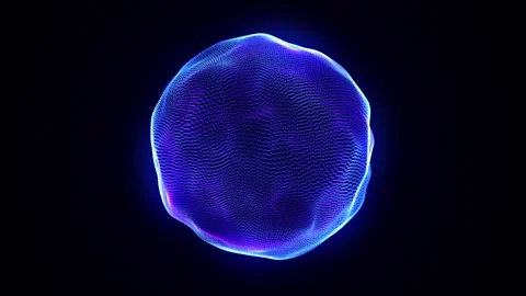 Neon futuristic 3d sphere, virtual reality, abstract technology concept. Vidéo 312278291