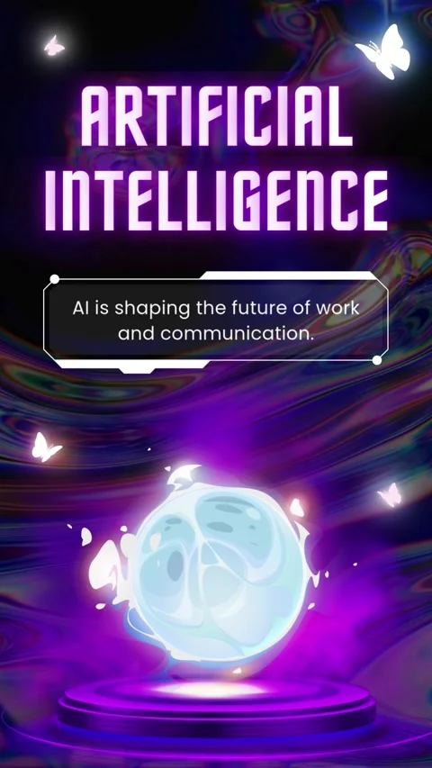 Neon Futuristic Artificial Intelligence Mobile Video Stock Footage 317880328