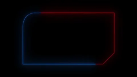 Neon Futuristic Frame with Rounded Corner and Angled Edge Design. Glowing S.. 스톡 동영상 337566846