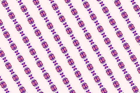 Neon galactic mist themed patterned wallpaper-style design, accented by ghost wh Stock Illustration