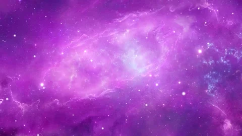 Neon galaxy is in center of nebula clouds in the universe, space Loop Animation Stock Footage 141562413