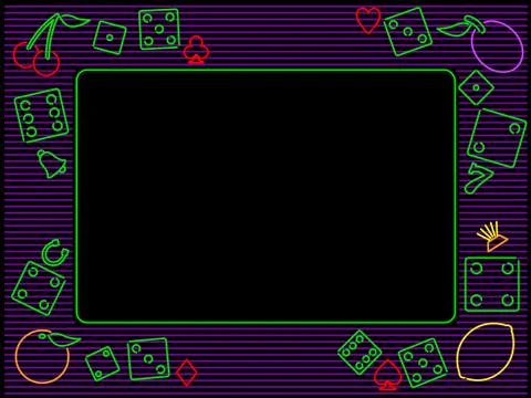 Neon gambling frame Stock Illustration