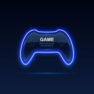 Neon game controller. Gaming gamepad. Vector eps10. 스톡 일러스트