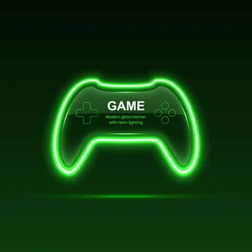 Neon game controller. Gaming gamepad. Vector eps10. Stockillustratie