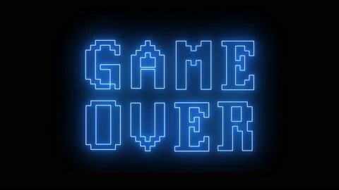 Neon Game Over. Stock Footage 144909387