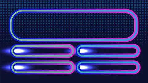 Neon Game Show Interface with Glowing Elements Stock Illustration