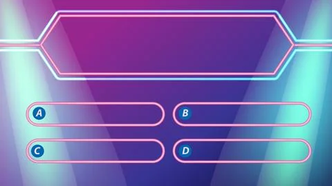 Neon Game Show Interface with Multiple Choice Options 스톡 일러스트