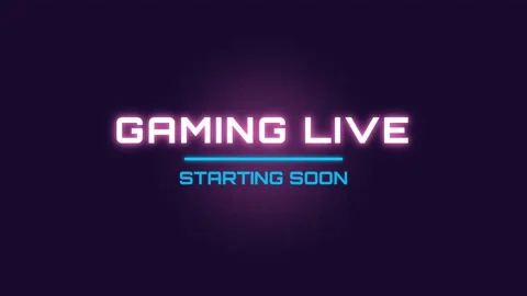 Neon gaming live stream announcement graphics background for modern broadcast Stock Footage 336879472