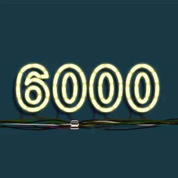 Neon garland number, vector Stock Illustration