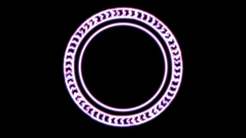 Neon gear shape frame rotating seamless loop for logo animation background New Stock-Footage 112056518