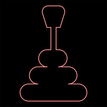 Neon gearbox manual shift automatic transmission red color vector illustrat.. Stock Illustration